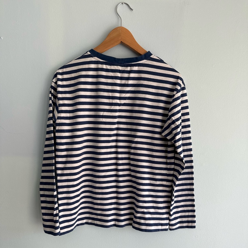 Striped Long Sleeve Tee with Heart Patch - Picture 3 of 3